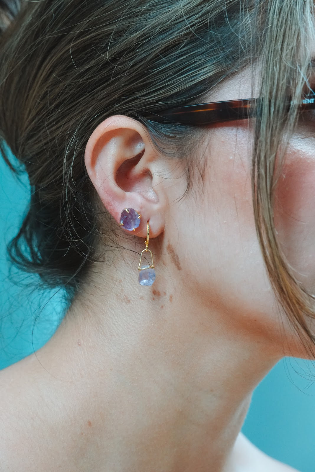 Caraiva Earrings - Gold Amethyst