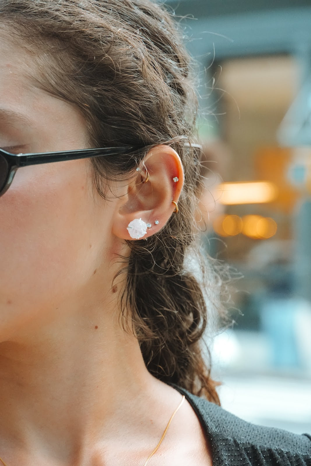 Dengo Earrings - Silver White Quartz