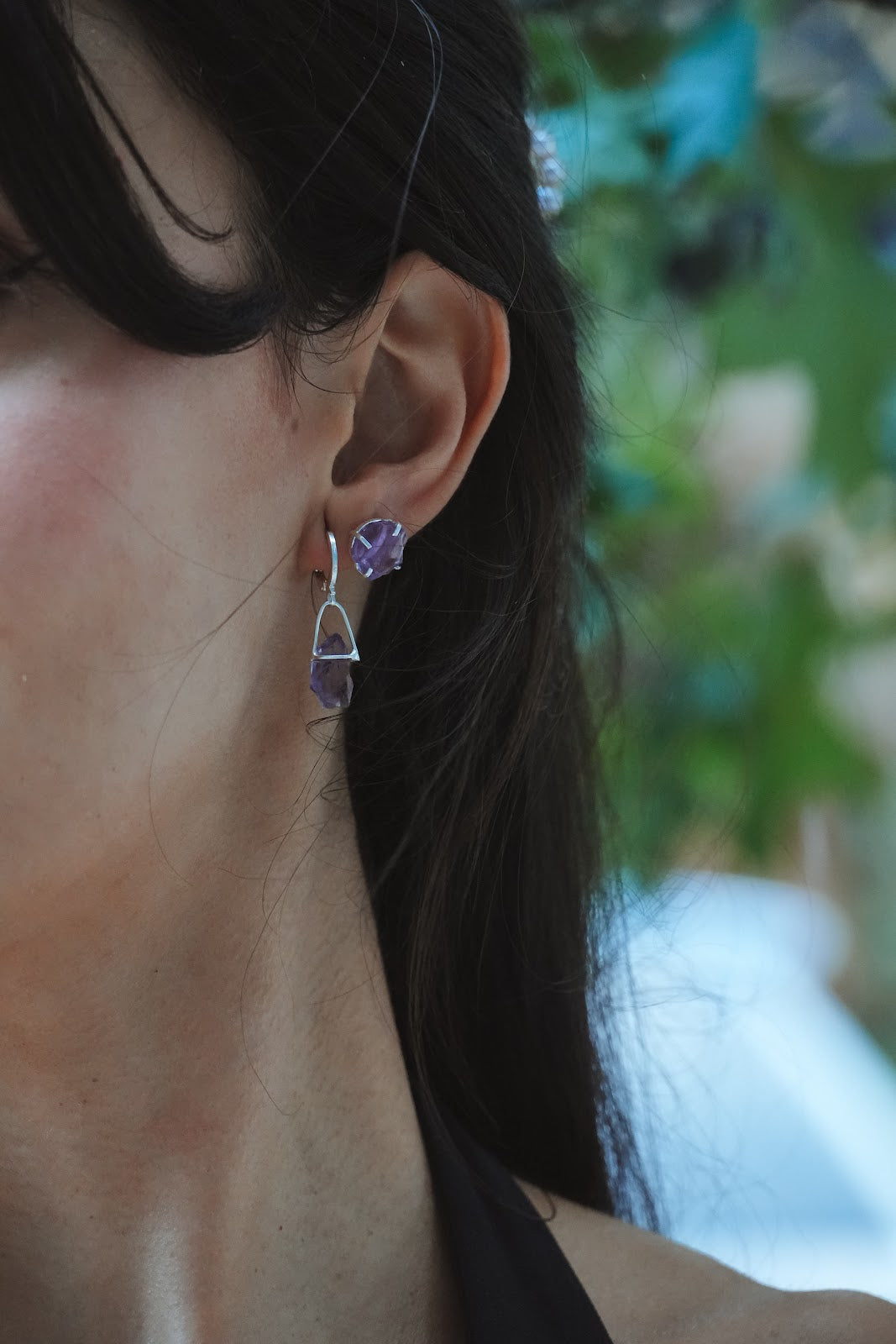 Denguinho Earrings - Silver Amethyst