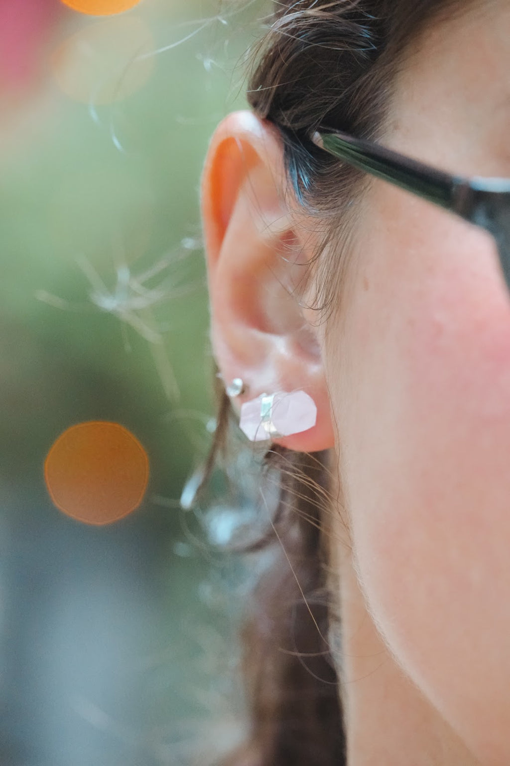 Noronha Earrings - Silver Rose Quartz