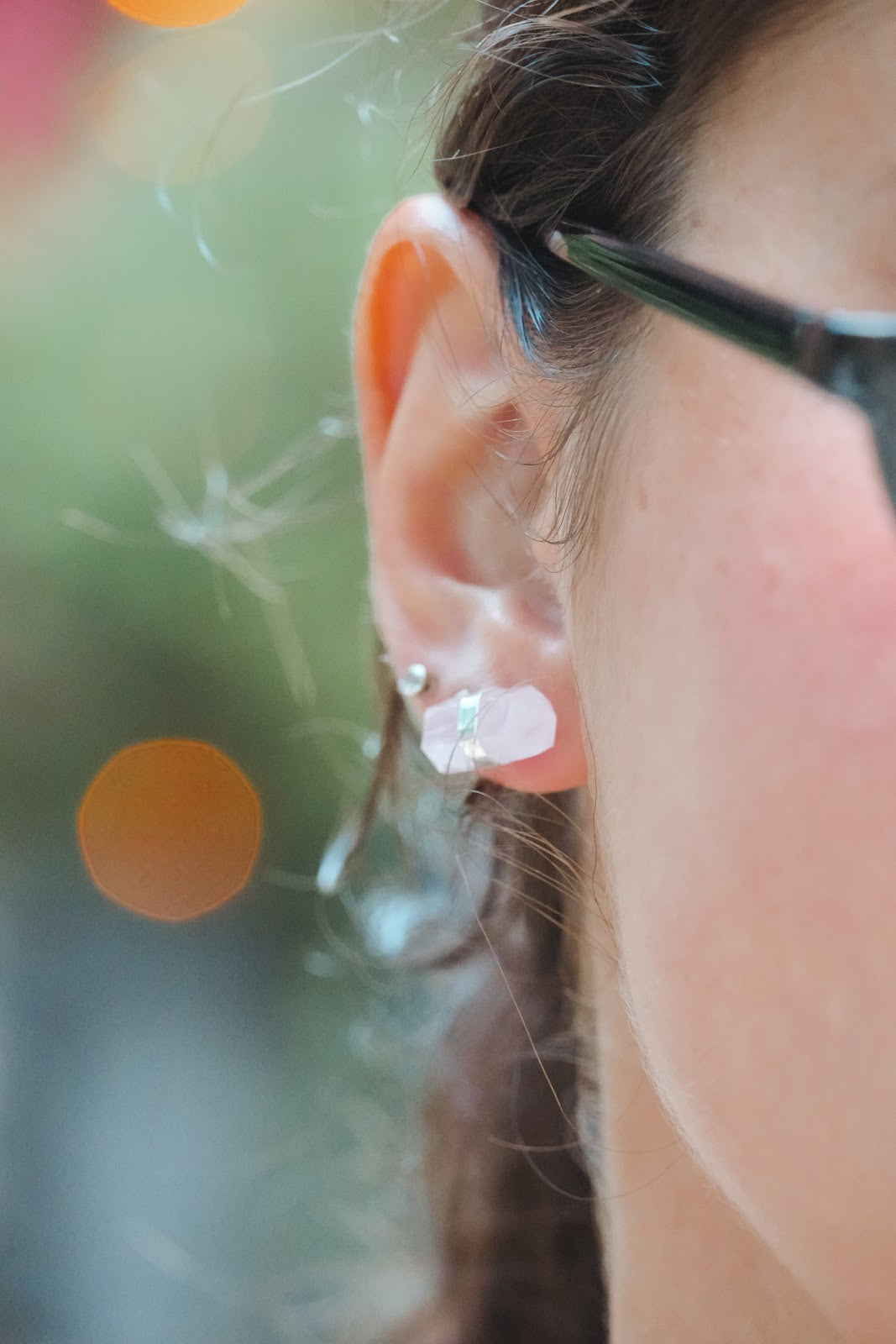 Noronha Earrings - Silver Rose Quartz