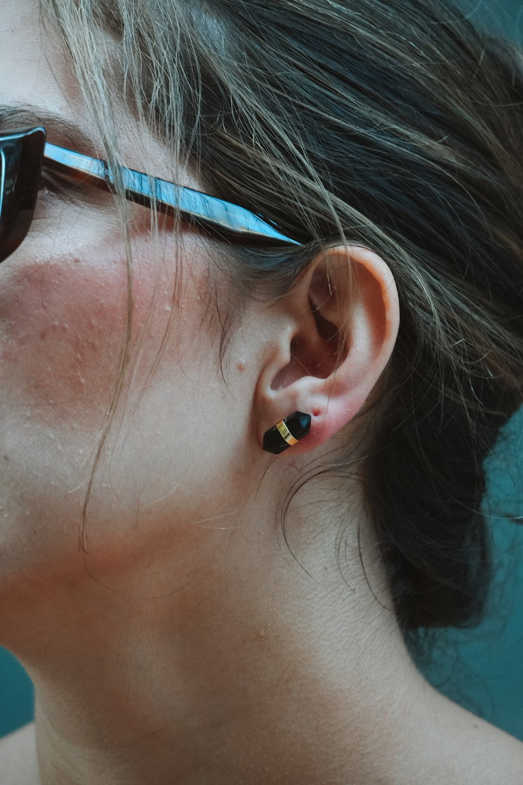 Noronha Earrings - Gold Black Tourmaline