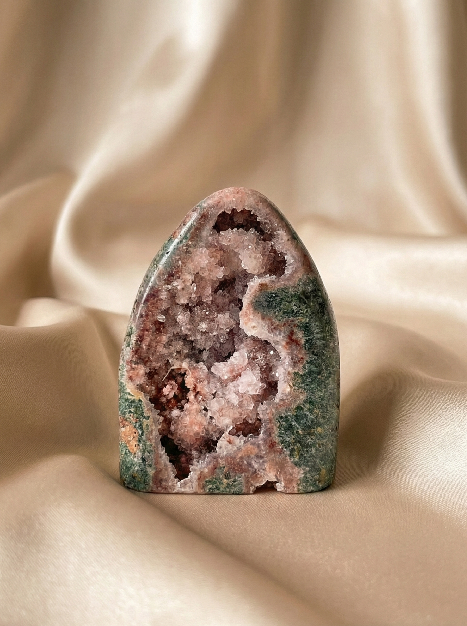 Pink and Green Druzy Amethyst